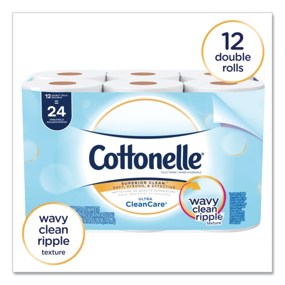 Cottonelle® Ultra Clean Care Bathroom Tissue 1-Ply White 170 Sheets Roll 12 Rolls Pack Image1